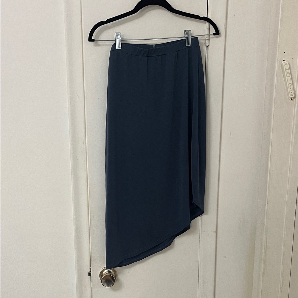 Crosby Deep Blue Asymmetrical Midi Skirt